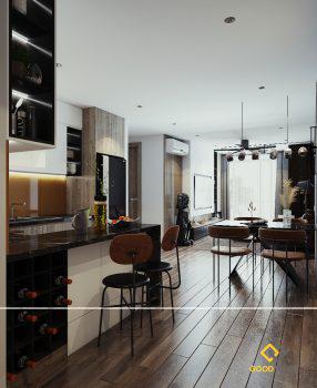 Hài hòa về không gian sống- Sự kết hợp giữa phòng bếp và phòng khách